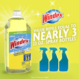 Windex Refill Multipurpose Disinfectant Cleaner Spray, Bottle Made from 100% Recycled Plastic, Surface Cleaning Spray, Citrus Fresh Scent, 2L (67.6 Fl