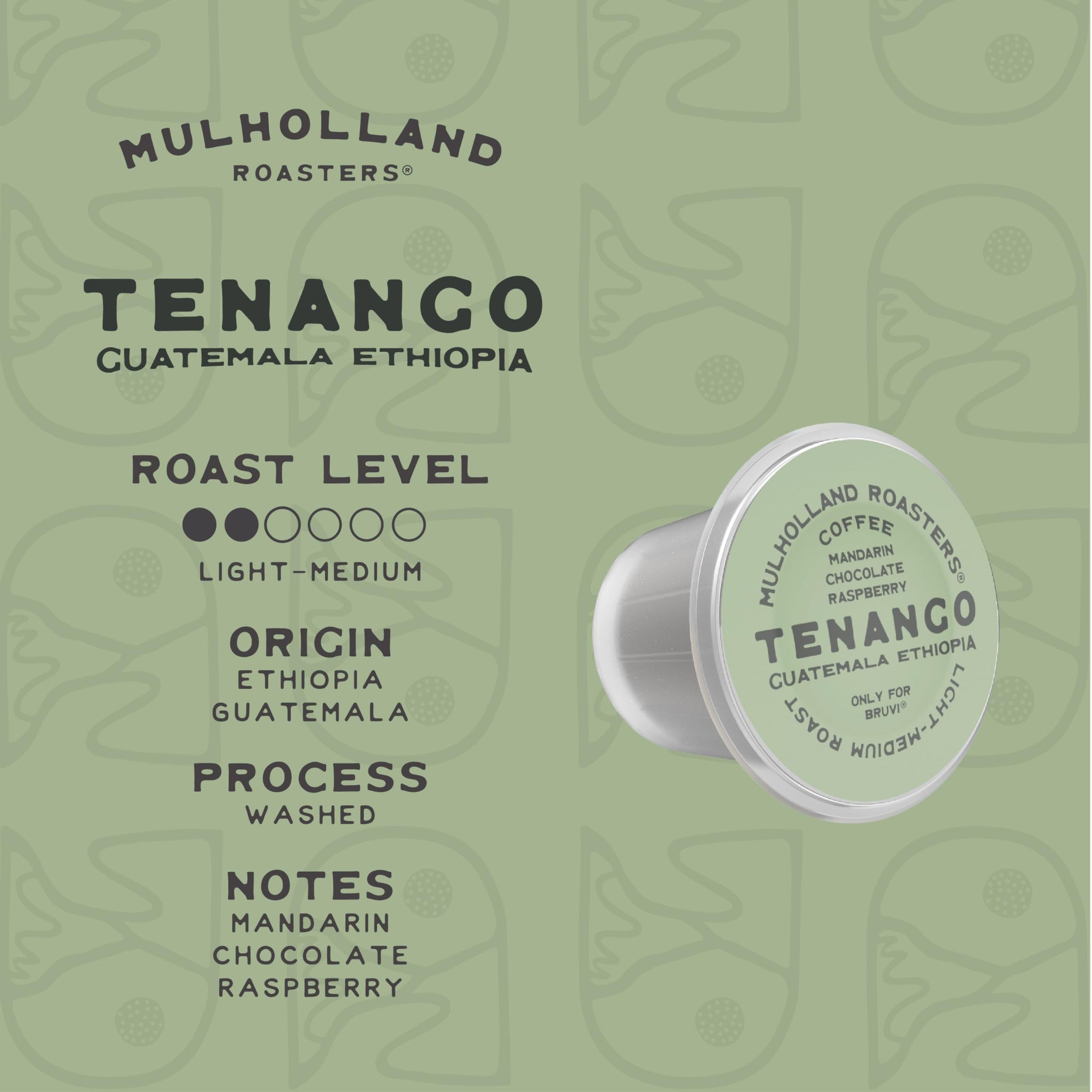 Mulholland Roasters | Tenango Coffee Single Cup B-Pods | Only Compatible with BRUVI Single-Serve Coffee Brewer | Includes 60 Pods
