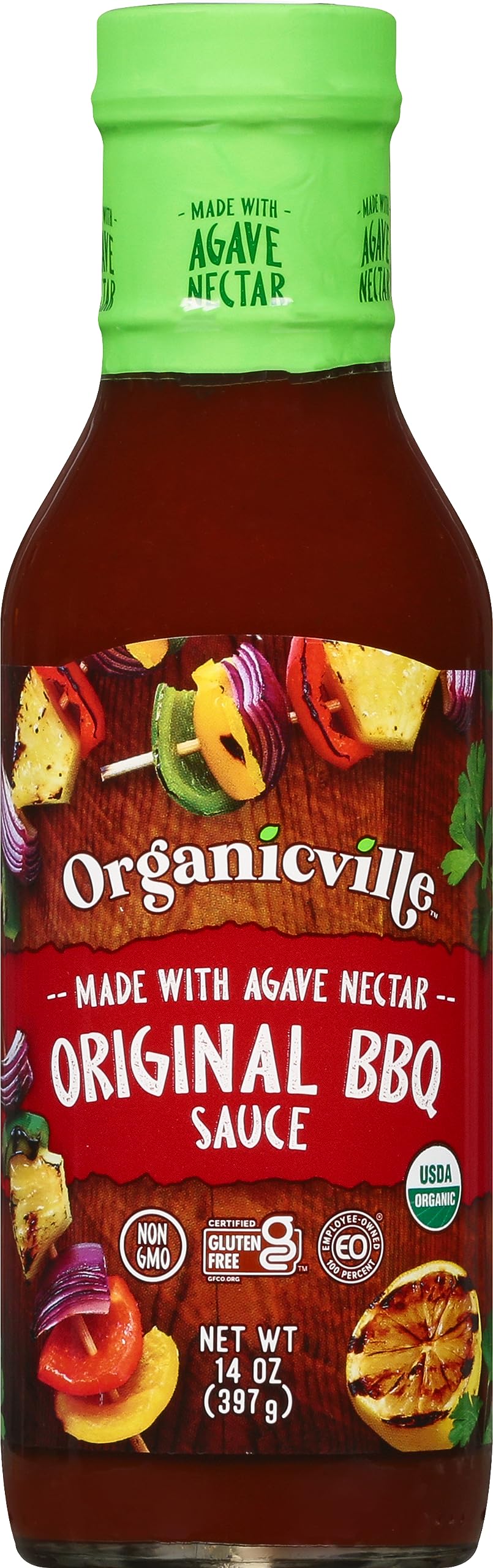 Organicville Original BBQ Sauce - Barbeque Sauce, Sweet, Smoky Flavor, Gluten Free, Vegan, Organic, Non-GMO, Vegan Barbeque Sauce, Gluten Free