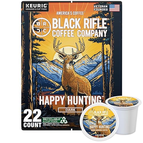 Black Rifle Coffee Company Dark Roast Coffee Pods - 100% Arabica, Bold, Smoky Single-Serve K-Cup Compatible - Veteran-Founded Premium Coffee - Happy