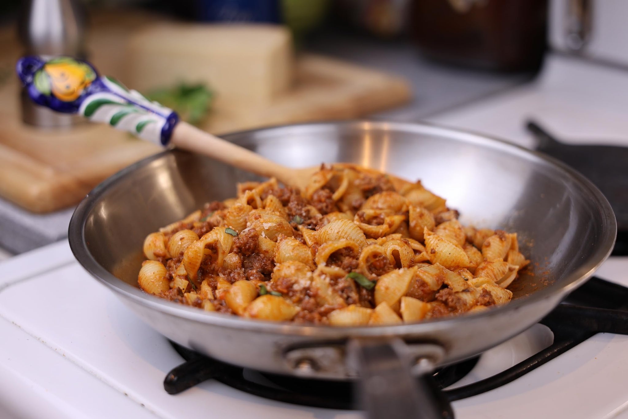 Eduardo's Pasta Co. Conchiglie (Shells), Artisanal Egg Pasta, 12 oz., Semolina & Durum Wheat with Cage-Free Eggs, Dried, Made in Small Batches in San