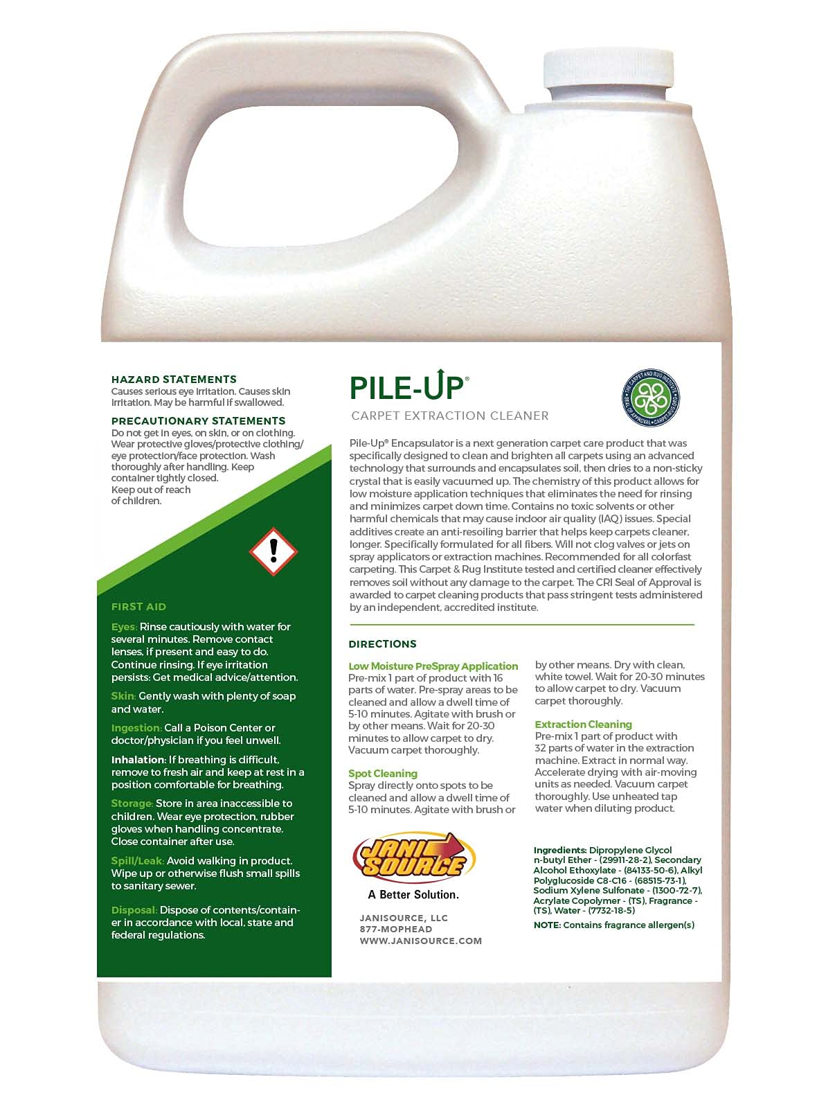 PileUP Eco Encapsulating Carpet Cleaner - Gallon (Case of 4)