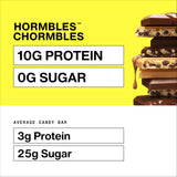 Hormbles Chormbles Protein Candy Bars, Classic Milk, 10g Protein, 0g Sugar, 150 Calories, Milk Chocolate Candy With Crunchy Pieces, Sugar Free Snacks