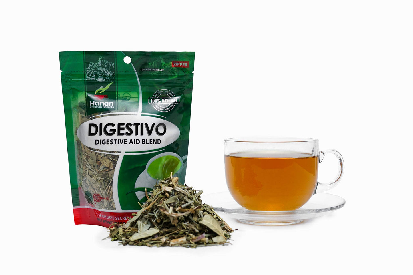 Hanan Peruvian Secrets Digestivo Herbal Tea | 100% Natural Digestive Aid Blend | 1.76oz / 50g | Naturally Cleanse the Digestive Tract, Relieve