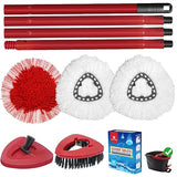 Spin Mop Cleaning kit Compatible with OCeda EasyWring Bucket System, 3 Replacement Mop Heads, 1 Handle, 1 Brush, 1 Cover, 1 Lavender Scented Cleaning