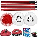 Spin Mop Cleaning kit Compatible with OCeda EasyWring Bucket System, 3 Replacement Mop Heads, 1 Handle, 1 Brush, 1 Cover, 1 Lavender Scented Cleaning