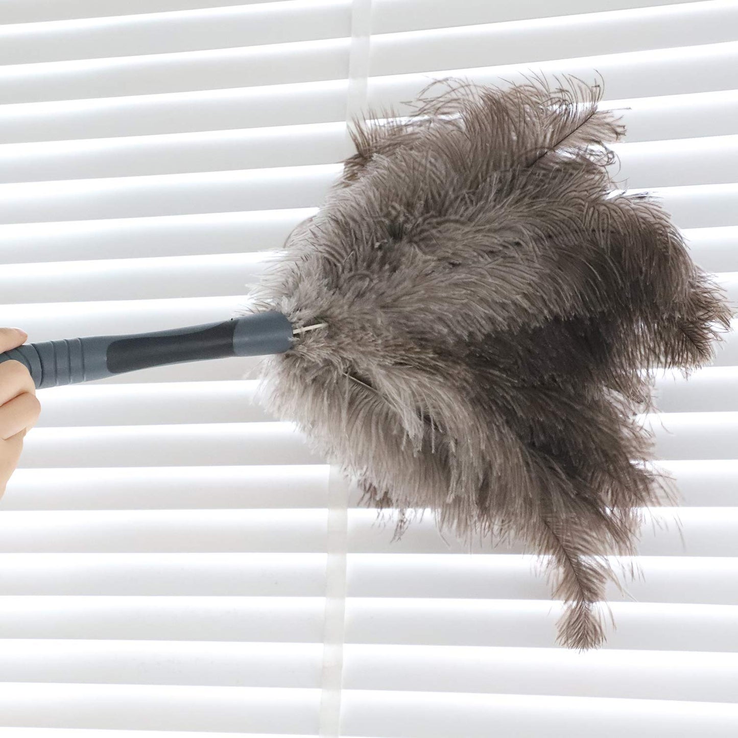 Midoneat Ostrich Feather Duster, Big and Soft and Fluffy Microfiber Duster,22 inch (Gray)