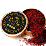Golden Saffron, Finest Pure Premium All Red Saffron Threads, Grade A+ Super Negin, Non-GMO Verified. For Tea, Paella, Rice, Desserts, Golden Milk