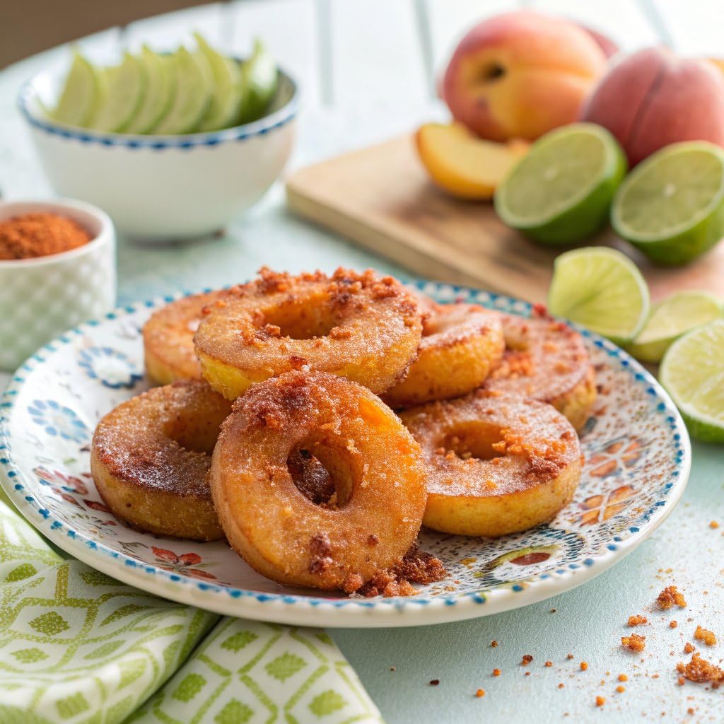 Snak Club Tajin Peach Rings Gummy Candy, Fruit Candy Gummies with Chili and Lime Seasoning, Mild, Gluten-Free and Vegan Snacks, 5 oz Resealable Bags