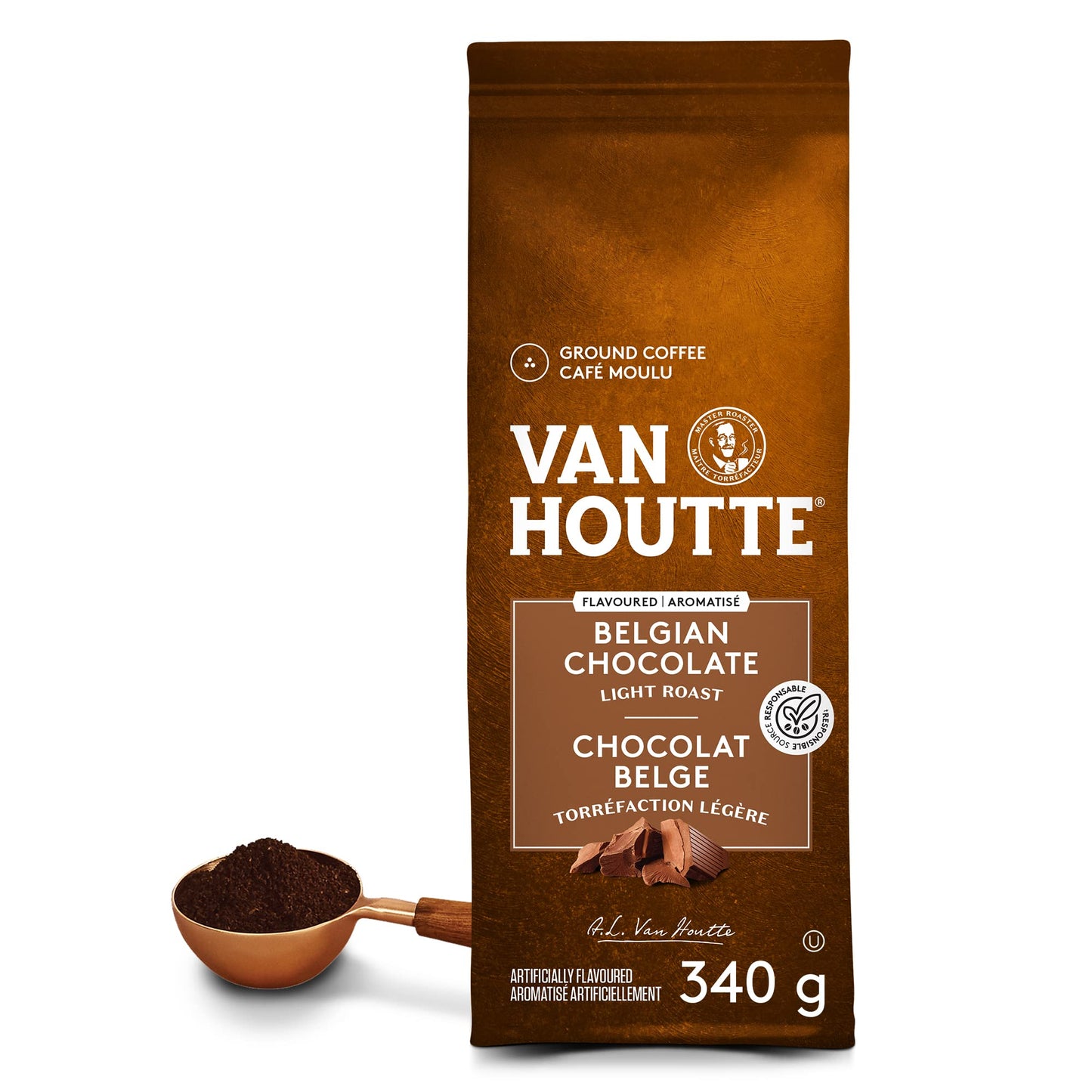 Van Houtte Belgian Chocolate Light Roast Ground, 340g/12 oz
