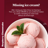 Keto Chow Raspberry Cheesecake Meal Replacement Shake Powder, Nutritionally Complete Low Carb Meal, High Protein Breakfast or Lunch Replacement