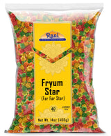 Rani Far Far / Fryums (Wheat & Tapioca Pellet) Star Shape 14oz (400g) ~ Vegan, Kosher, Uncooked, Used to Make Papad, Bhungra / Chip Snack