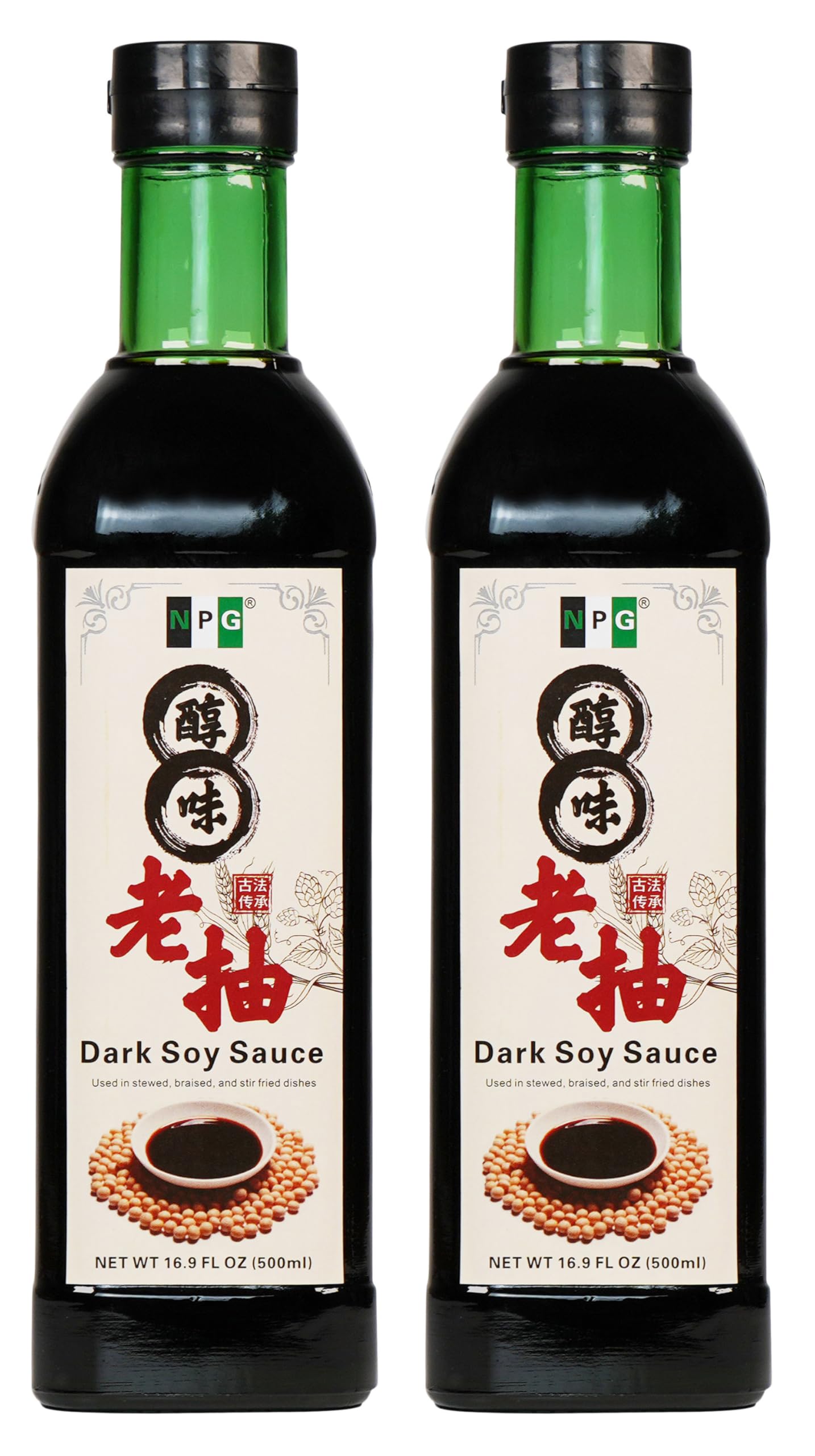 NPG Dark Soy Sauce Set 16.9 fl oz (Pack of 2), All Purpose Umami Seasoning