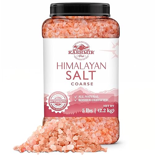 LA SALT CO Kashmir 5 Lbs Pink Himalayan Salt Bulk Jar, Coarse | 100% Pure, Food Grade with 84 Trace Minerals | Kosher Certified, Vegan, Non-GMO