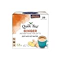 QuikTea Instant Ginger Chai Tea Latte, 20 Single-Serve Sachets, Artisanal Indian Chai Latte Mix, Just Add Hot Water, Low Caffeine, Non-GMO, Gluten