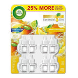 Air Wick Bright Citrus Splash Essential Scented Oils, 8 Refill Bottles
