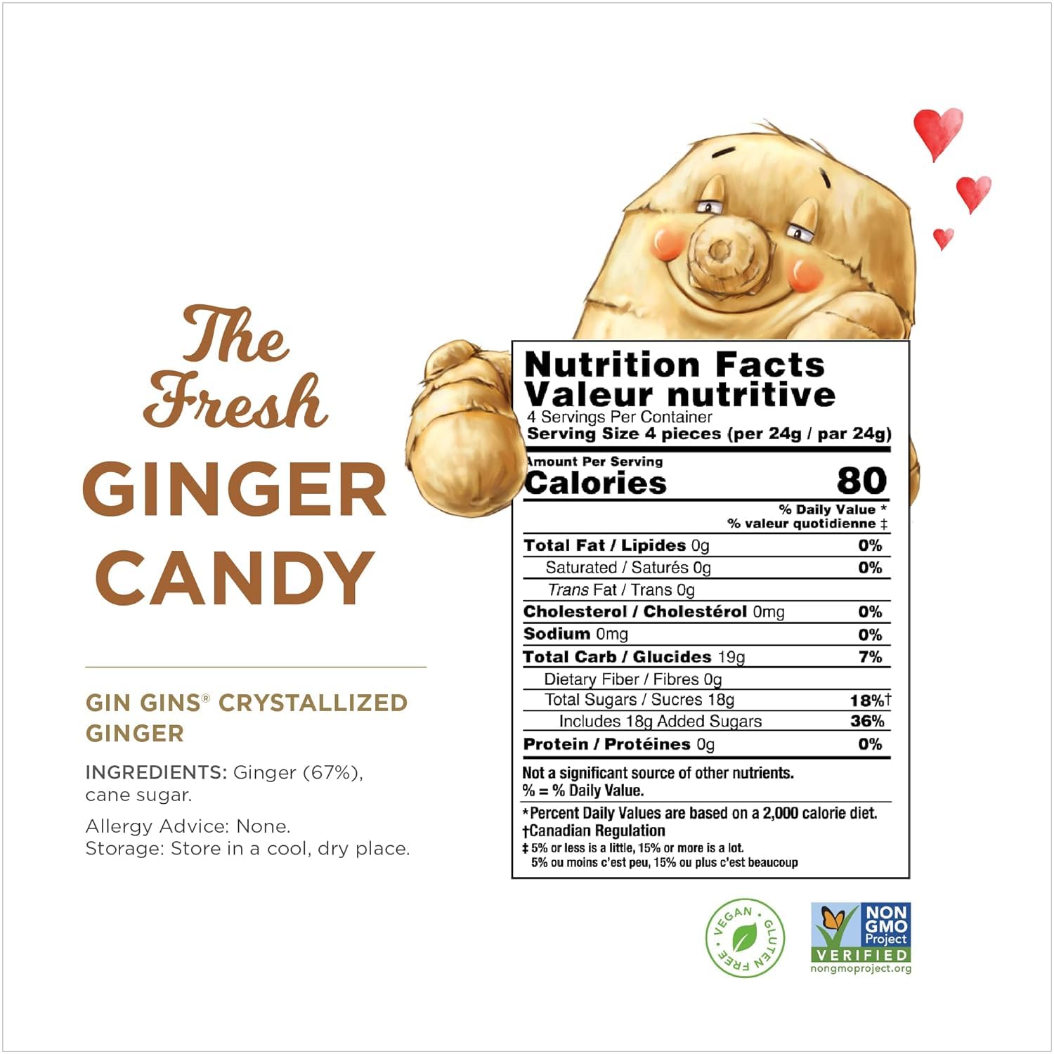 Ginger People Crystallized Ginger Candy, 3.5 Ounce