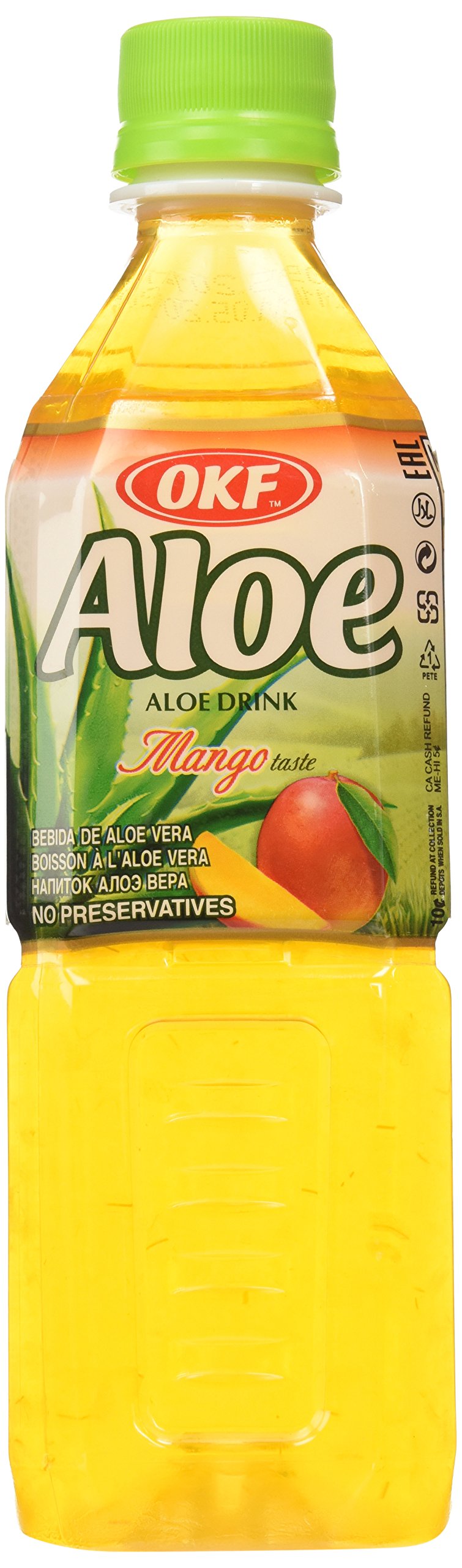 OKF Mango Aloe Drink, 16.9 Fl Oz (Pack of 20)
