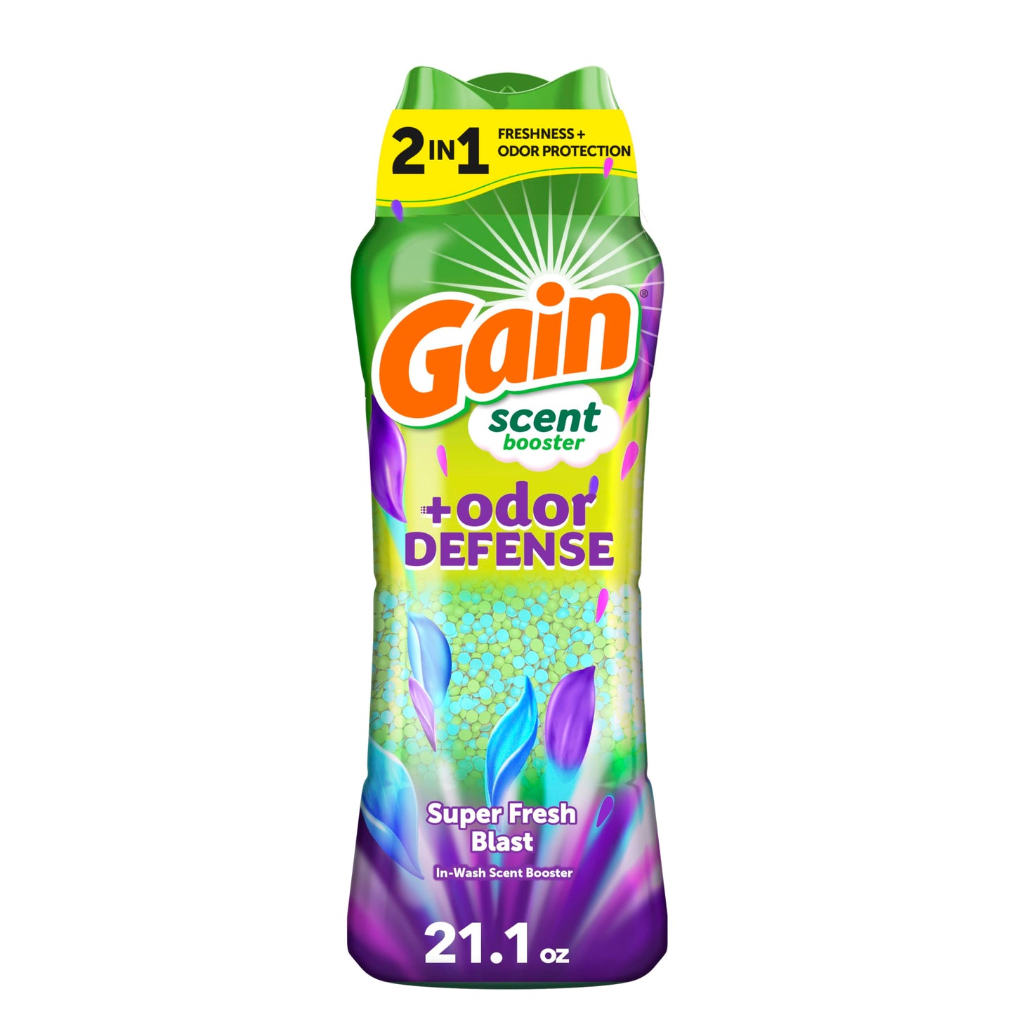 Gain Odor Defense In-wash Scent Booster, Super Fresh Blast scent, 21.1 OZ, 2 in 1 Freshness plus Odor Protection, laundry scent beads