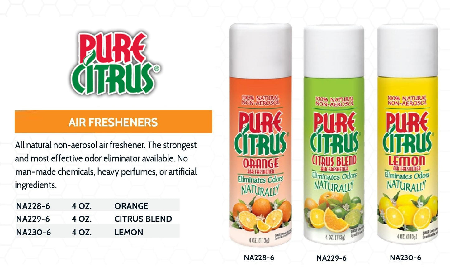Pure Citrus Non-Aerosol Air Freshener Spray, 4 oz (Orange, Lemon & Citrus Blend), 2 Packs Each Bundled with 1 Pack DU-MOST Walnut Hand Scrub Travel