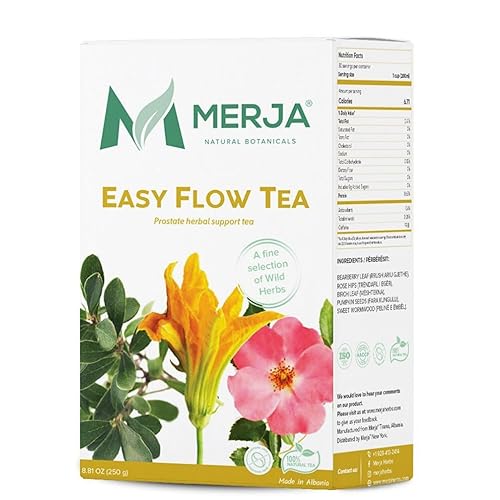 Merja Herbs Easy Flow Tea - Tea for Prostate Support - Mediterranean Loose Tea - Caffeine Free - 100% Natural & Premium Quality 250gr 8.82 oz