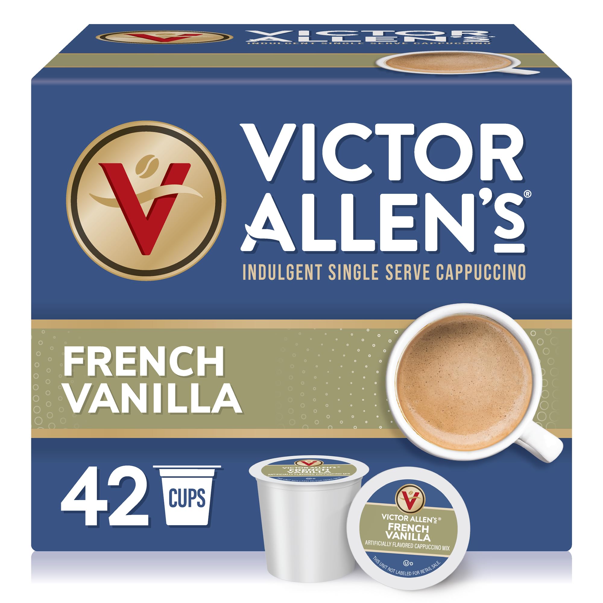 Victor Allen's Coffee French Vanilla Flavored Cappuccino Mix, 42 Count, Single Serve K-Cup Pods for Keurig K-Cup Brewers
