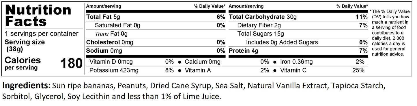 JanaBanana Plant Based bar with Peanut Butter (10, Peanut Butter)