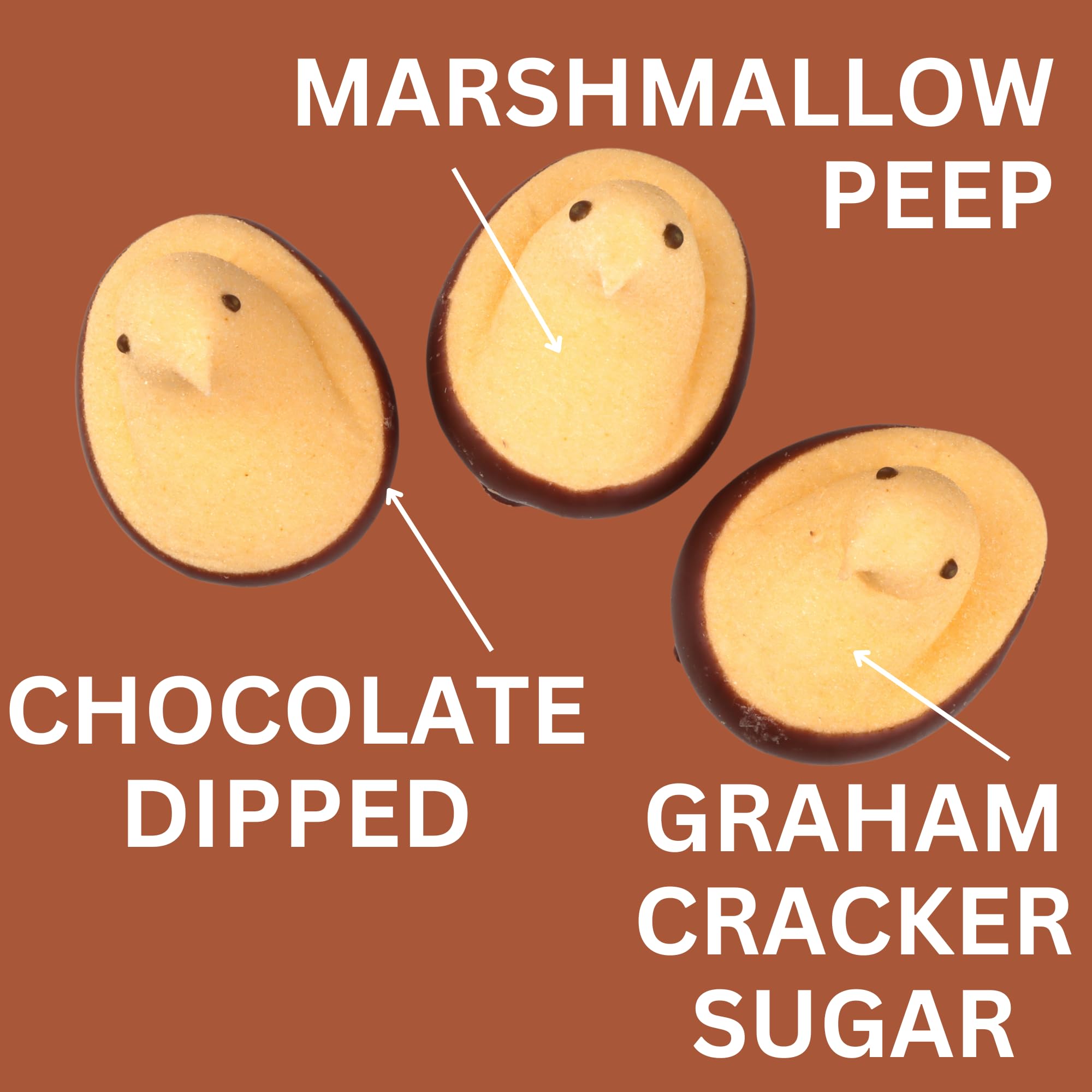 Peep Delights S'mores, Chocolate Dipped Marshmallow Chicks, Easter Basket Stuffer Candy, 3 Count Sleeves (Pack of 3)