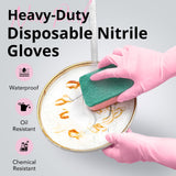 SwiftGrip Disposable Nitrile Dishwashing Gloves, Extended 12 Inches Cuff, 6-mil, Medium, Cherry Blossom Cleaning Gloves for Latex-Free, Ideal