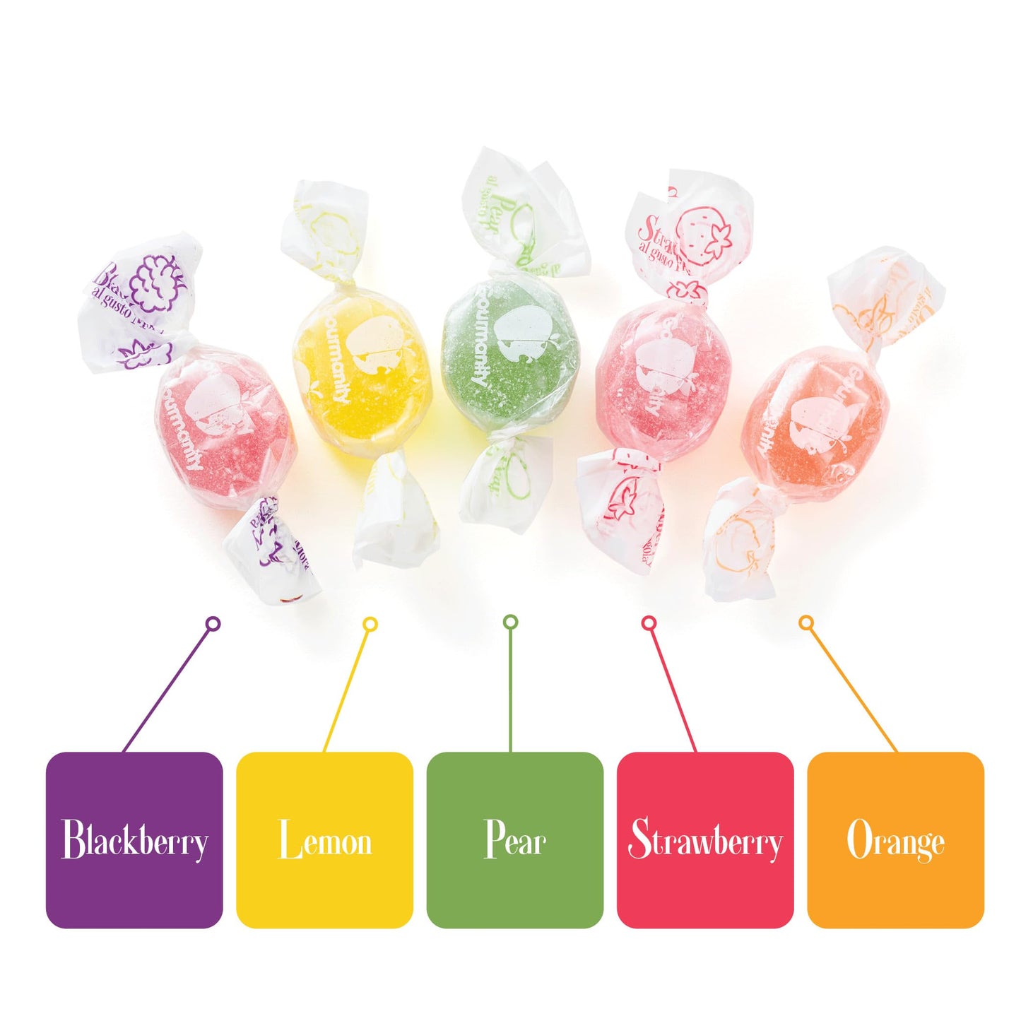 Gourmanity Italian Jelly Fruit Candy With Real Fruit Juice, Soft Bite Authentic Italian Candy, Individually Wrapped Gourmet Candy, In a Giftable