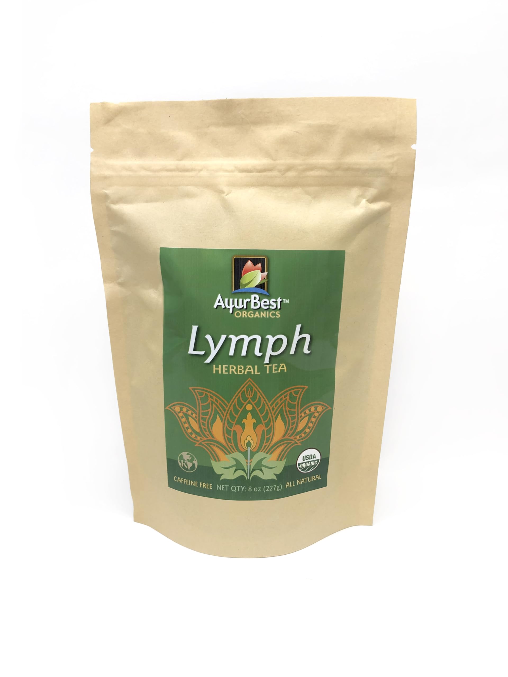 AyurBest Lymph Herbal Tea USDA Certified Organic, Net Wt. 8 oz (227g), Loose Tea