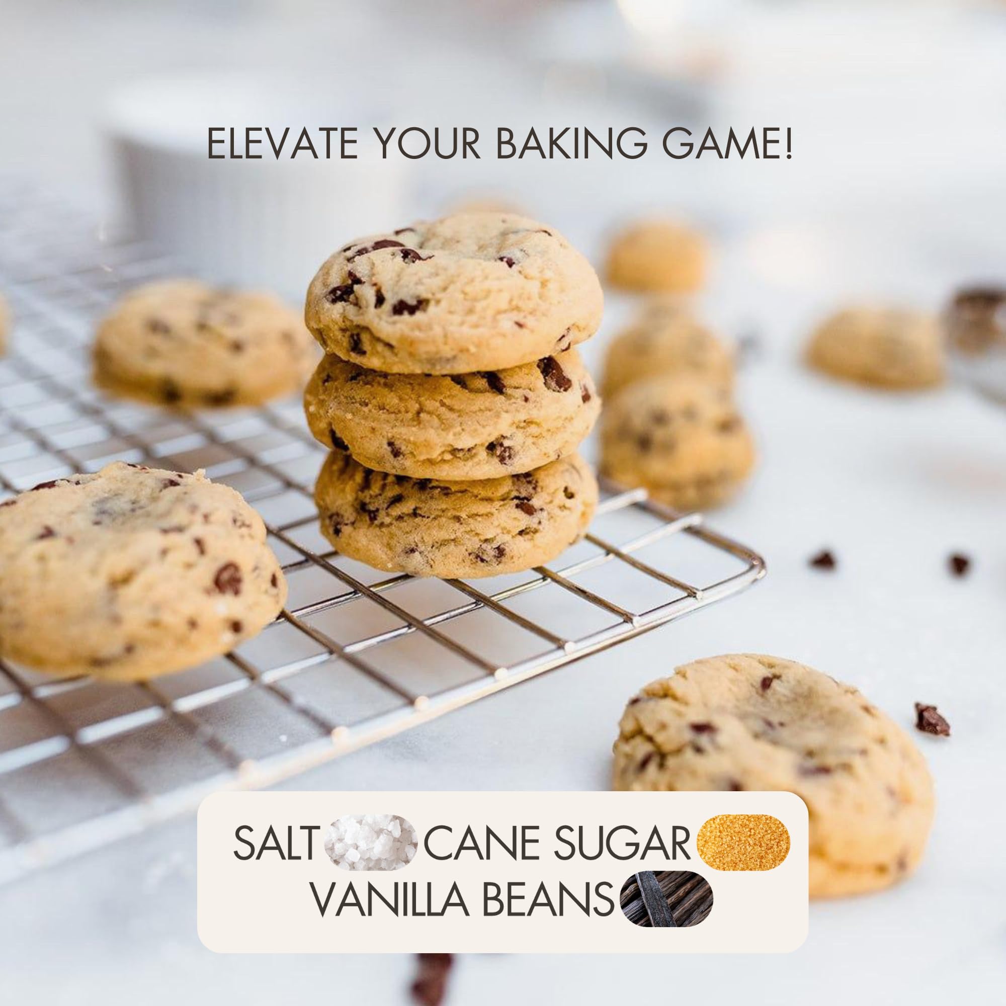 AM VANILLA BAKING SALT | Universal Baking Salt | All-Natural Blend of Gourmet Flake Kosher Salt, Cane Sugar, Madagascar Vanilla | Created by Chef