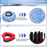 4 Packs Spin Mop Replacement Heads Compatible with Ocedar RinseClean 2-Tank System, 30-58" Mop Handle,Mop Scrub Brush and Base Combo Set,Mopping