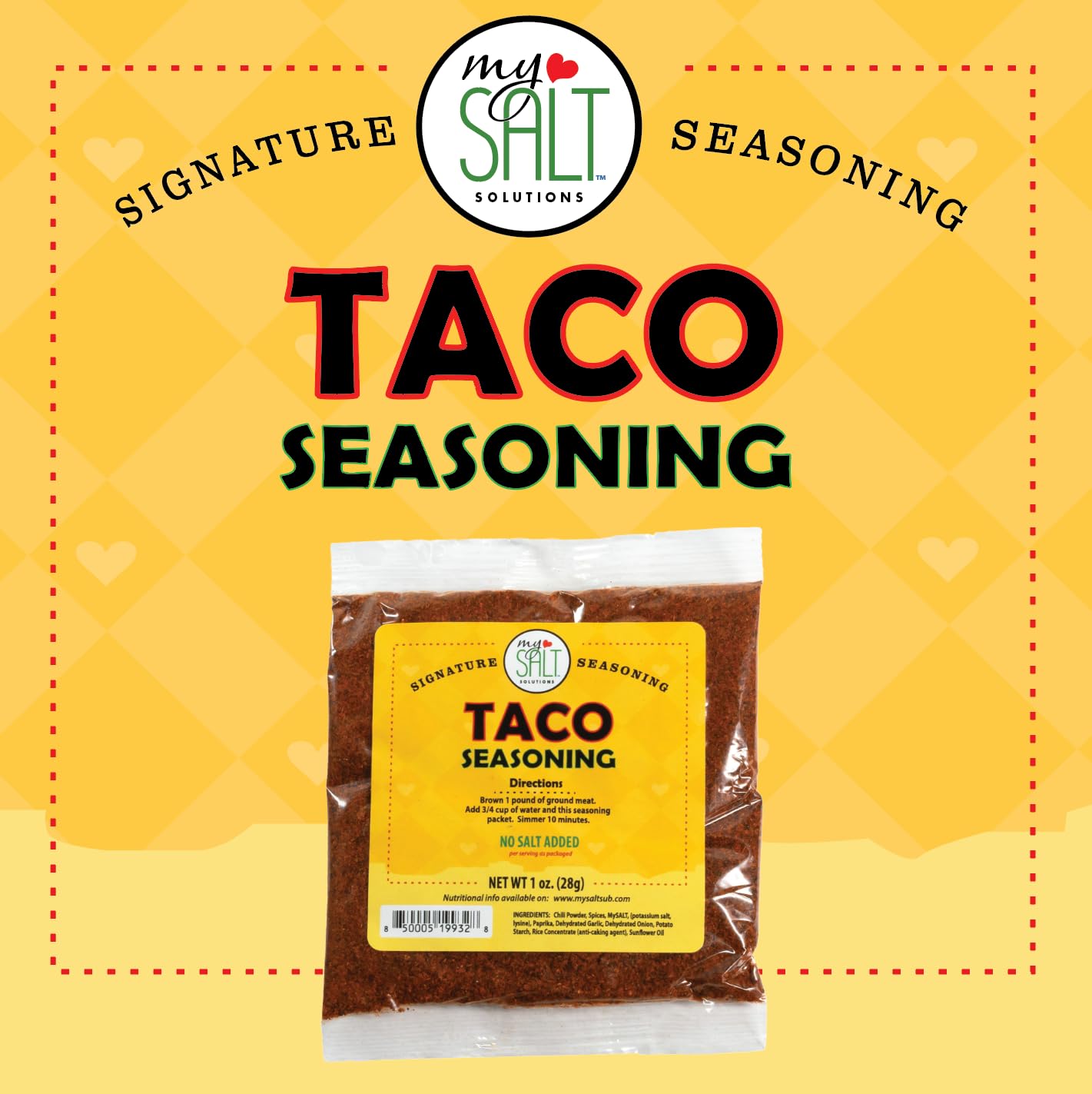 MySALT Dinner and a Salad Variety Pack - 8 Mixes: Ranch, Italian, Caesar, and Green Goddess + Spaghetti, Taco, Sloppy Joe, and Chili - Sodium-Free