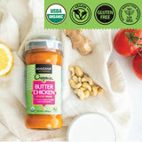Khazana ORGANIC Butter Chicken Simmer Sauce - 12.7oz Jar | Non-GMO, Vegan, Gluten-Free, Kosher | Authentic Indian Meals Made Easy at Home!