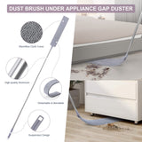 Retractable Gap Dust Cleaner with 3 Microfiber Dusting Cloths & 30-100 inch Extendable Long Handle, Retractable Duster Brush for Cleaning Under