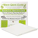 The White Green Cloth 1-Pack Reusable Cleaning Cloth for Streak-Free Windows, Mirrors & All-Purpose Cleaning - Chemical-Free, Absorbent, Non-Abrasive
