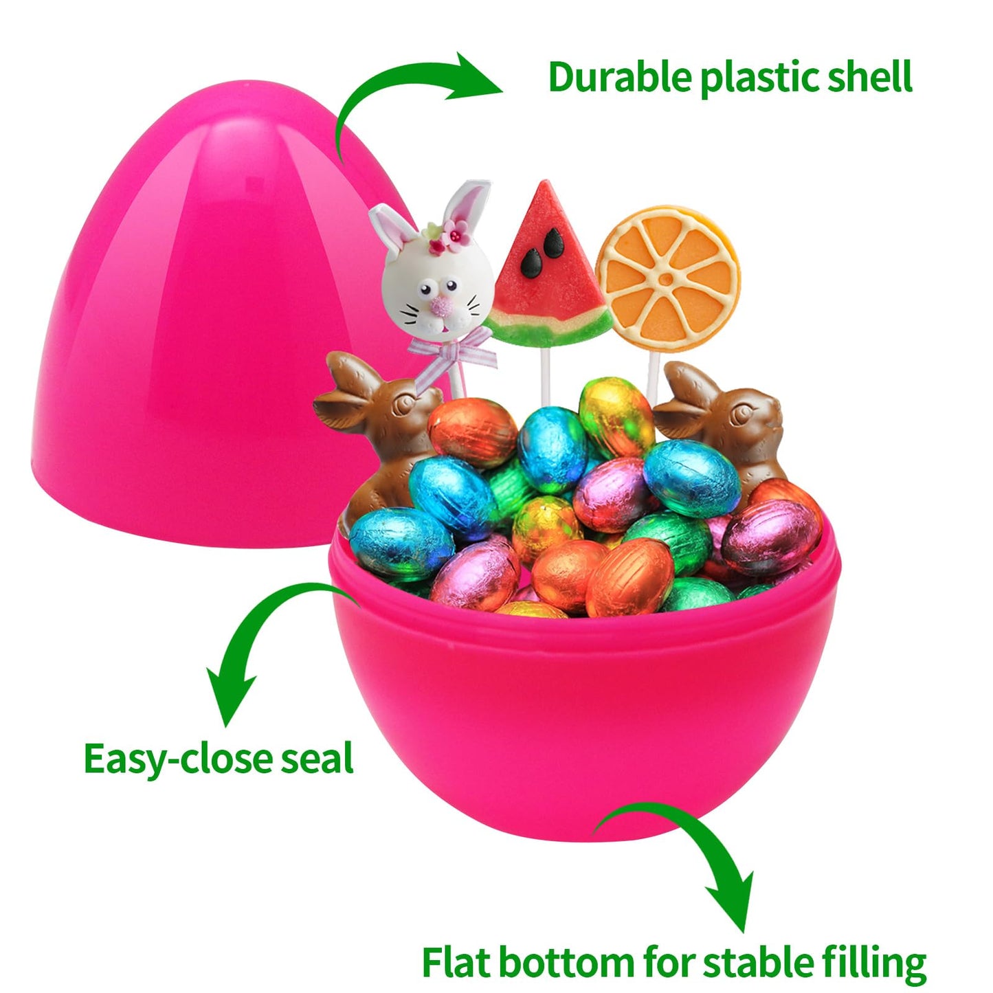 ZMCINER 12 PCS 6 Inch Jumbo Easter Eggs, Large Plastic Easter Eggs for Easter Basket Stuffers, Easter Party Favor, Classroom Prize