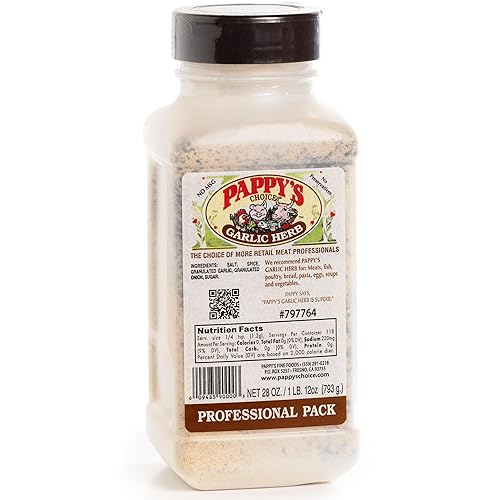 Pappy's Garlic & Herb Seasoning - Perfect for BBQ, Smoked Brisket, Steak, Chicken, Seafood, Veggies & More | Ideal for Grilling, Roasting