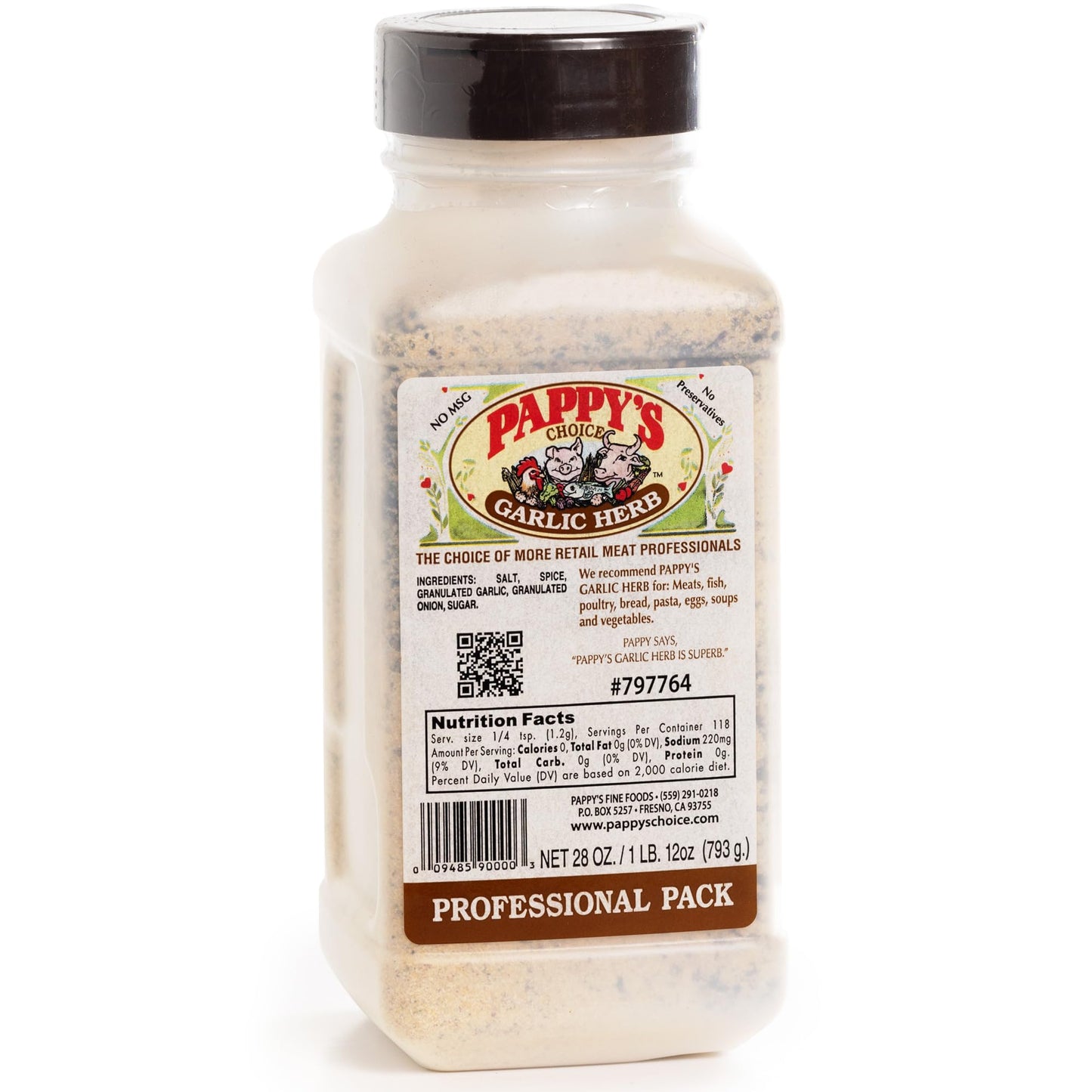 Pappy's Garlic & Herb Seasoning - Perfect for BBQ, Smoked Brisket, Steak, Chicken, Seafood, Veggies & More | Ideal for Grilling, Roasting