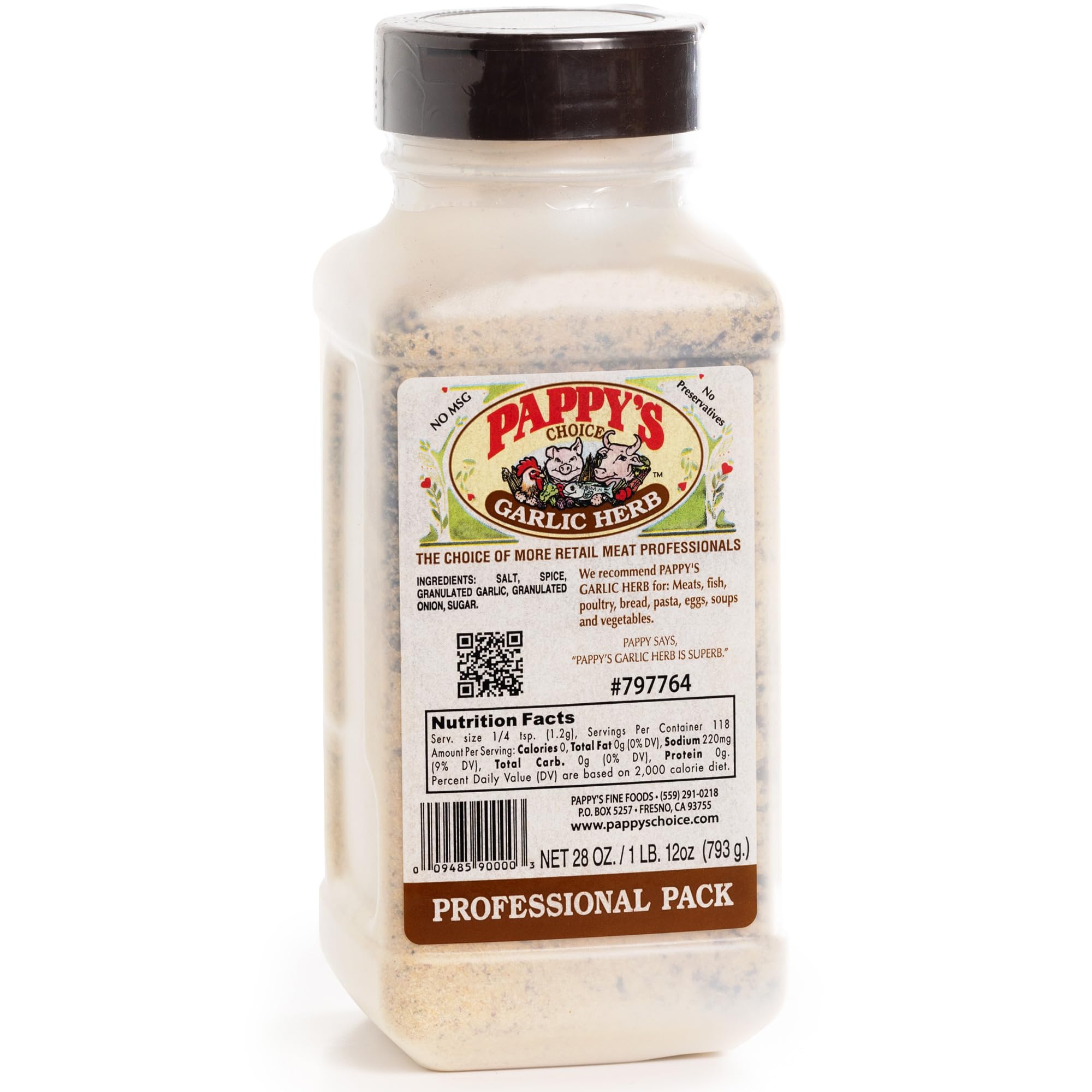 Pappy's Garlic & Herb Seasoning - Perfect for BBQ, Smoked Brisket, Steak, Chicken, Seafood, Veggies & More | Ideal for Grilling, Roasting