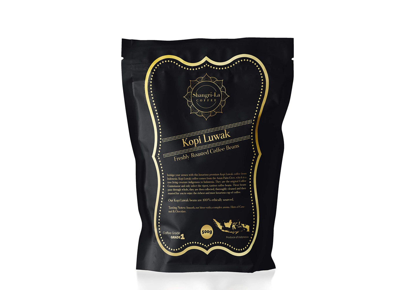 Shangri-La Coffee - Wild Kopi Luwak Coffee - Sustainably Sourced (from Indonesia) - Whole Bean and Ground Beans in Various Weights Available