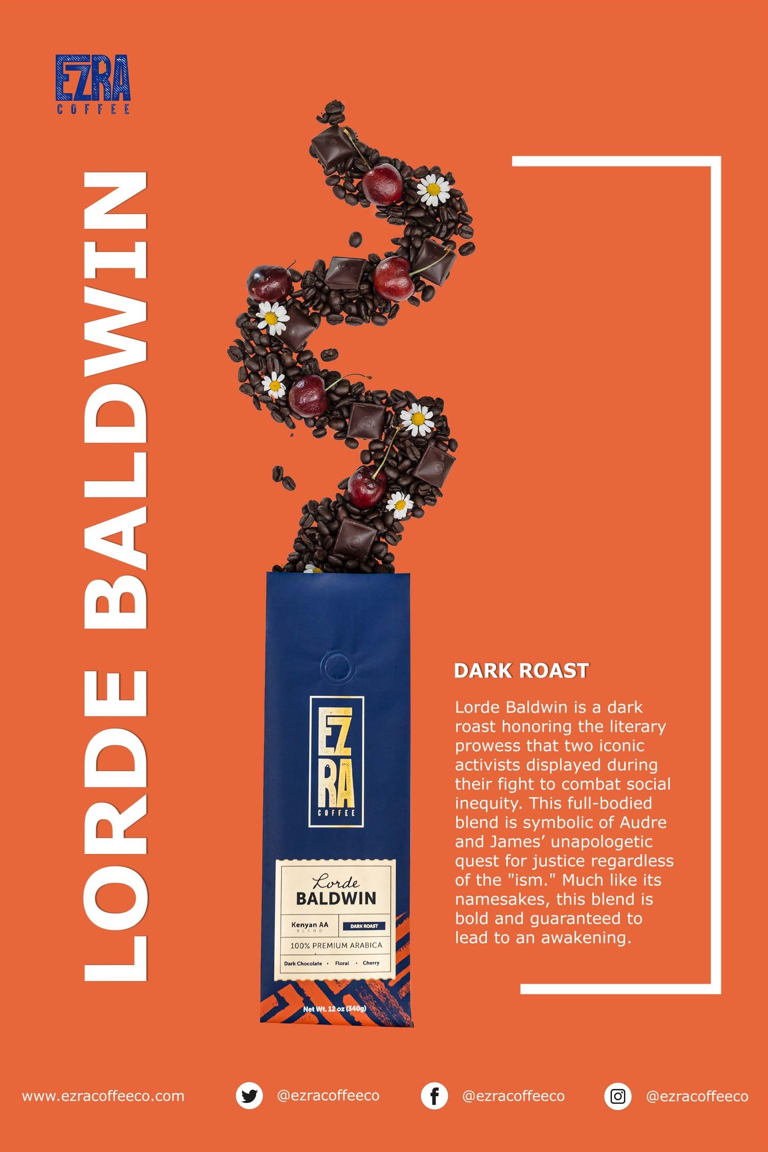 Lorde Baldwin - Dark Roast Ground Coffee - 12 ounce