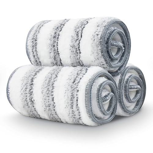 BOSHENG Flat Mop Pads, Mop Replacement Pads, Stronger Absorbent Microfiber Mop Pads, Machine Washable Pads, Refill 3 Packs