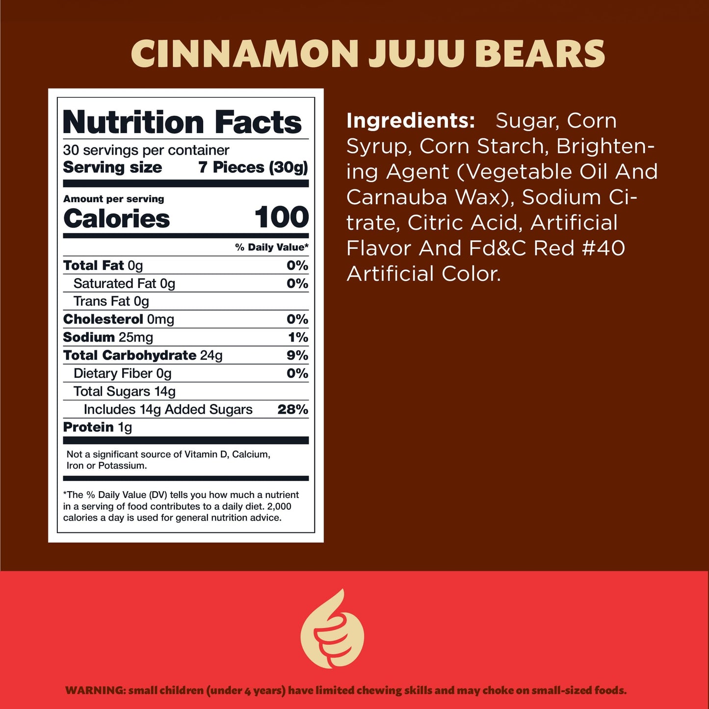 Cinnamon Bears Gummy Candy | 2 Pound Pack | Nostalgic Chewy Candy | Sweet and Spicy Gelatin Free Gummies for Snacking and Gifting | Red Gummies