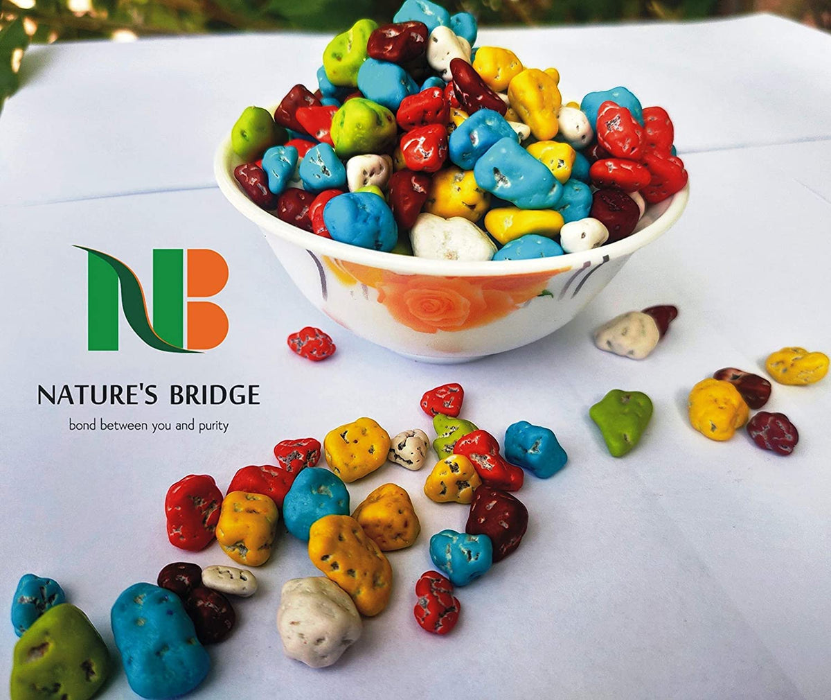 Nature's Bridge Stone Chocolate Munchies Jar Pack 450 Gm / Rock Shaped Chocolate Gem s / Stone Candy_Packing May Vary