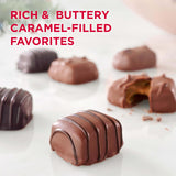 RUSSELL STOVER Christmas Assorted Caramels in Milk & Dark Chocolate Candy Gift Box, 9 oz.