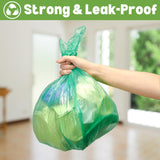 4 Gallon Trash Bag (400 ct.) 15 Liter Green Eco-friendly Garbage Bags Made W/EPI Additive(TDPA-Totally Degradable Plastic Additives) fits 2 Gal 3 Gal