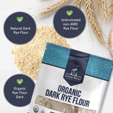Great River Milling Organic Dark Rye Flour | Whole Grain, Non-GMO, Kosher, Unbromated | Earthy Flavor for Rye Bread, Sourdough Starter, Bagels