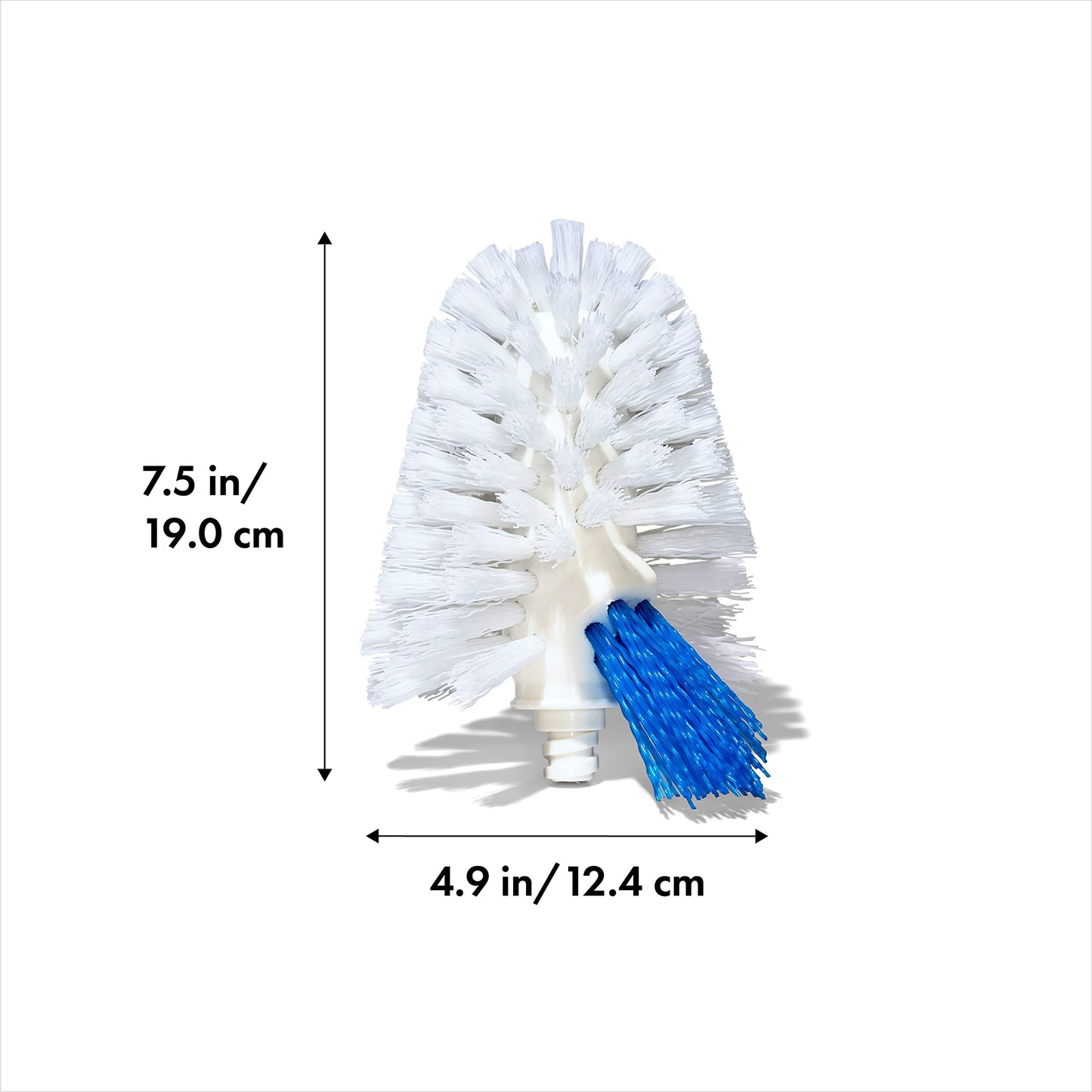 OXO Good Grips Toilet Brush with Rim-Cleaner Replacement Head, White, Plastic Handle, 10-Inch